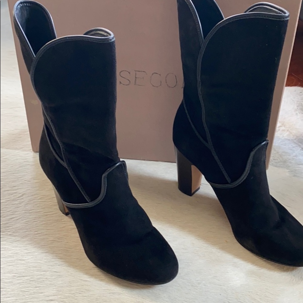 Rosegold Heeled Boots Sz 8.5 - Picture 4 of 6